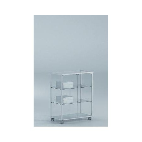 Vitrina 90x71x37 cm aluminio blanco y vidrio Ref. E4-V110