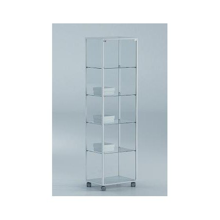 Vitrina 180x51x37 cm aluminio blanco y vidrio Ref. E4-V120