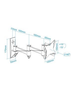 Soporte de pared para pantalla planas de 13" a 27"