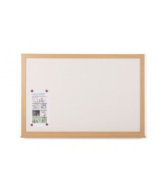 Pizarra blanca acero lacado con marco de madera (serie Basic Board Ecologic)